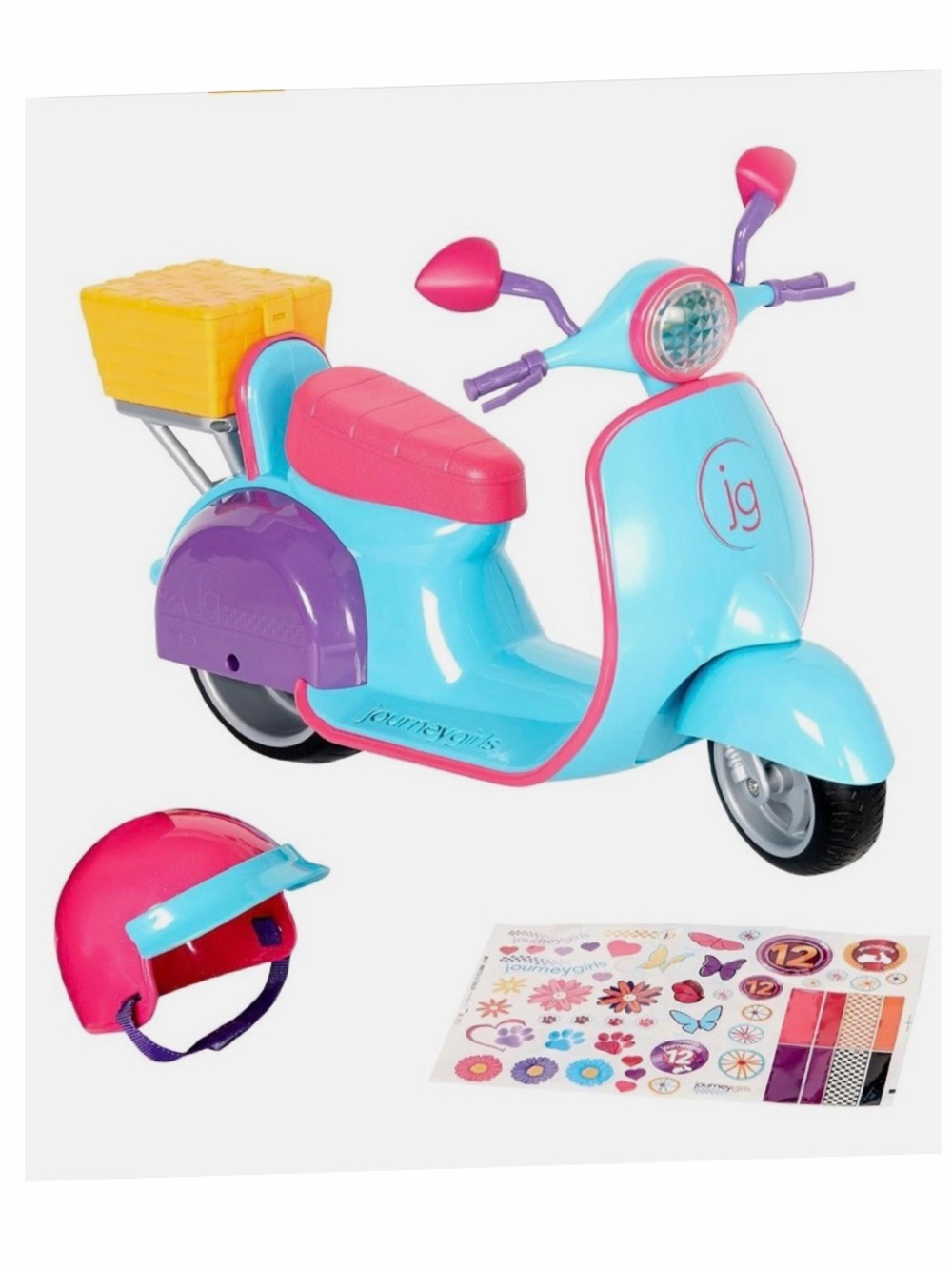 JOURNEY GIRLS  Doll Toy Scooter with Helmet & Sticker Set